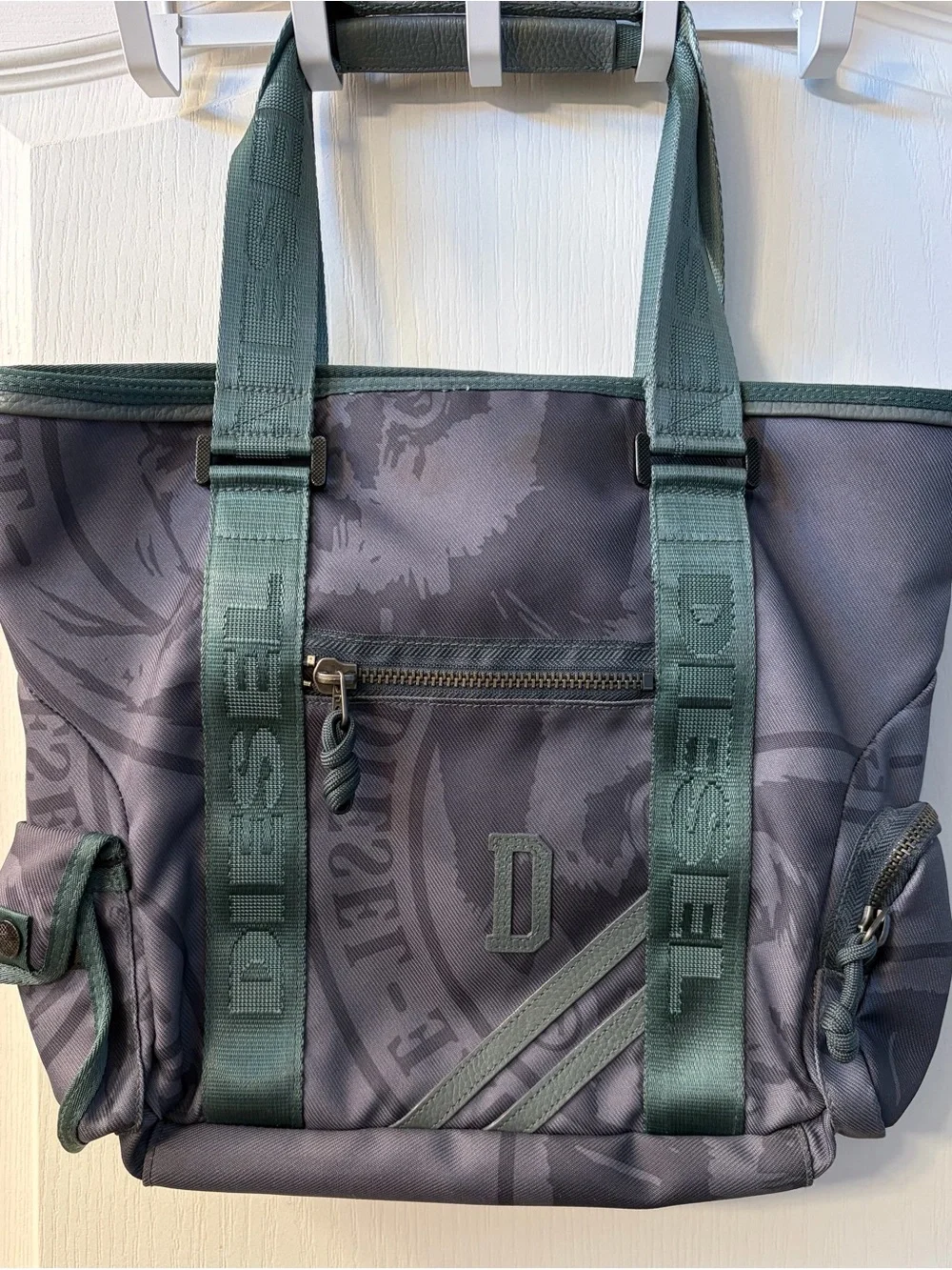 Vintage Y2K Diesel Utility Canvas Tote Green Cargo Shoulder Bag